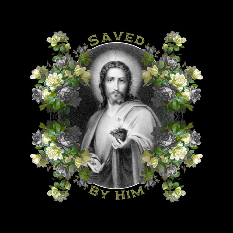 Jesus Christus mit Vintage-Rosen