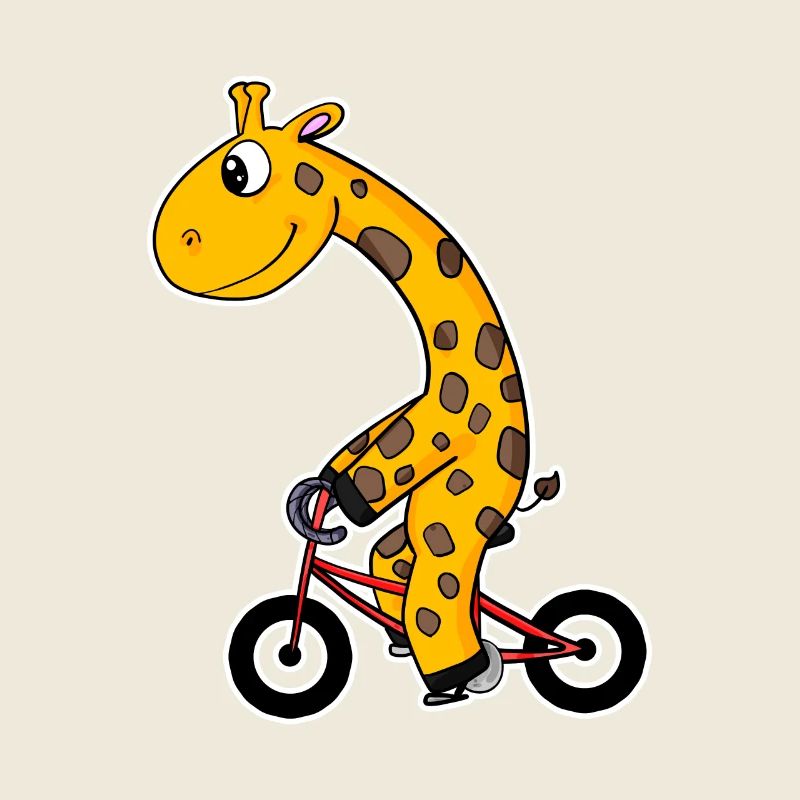Girafe sur vélo
