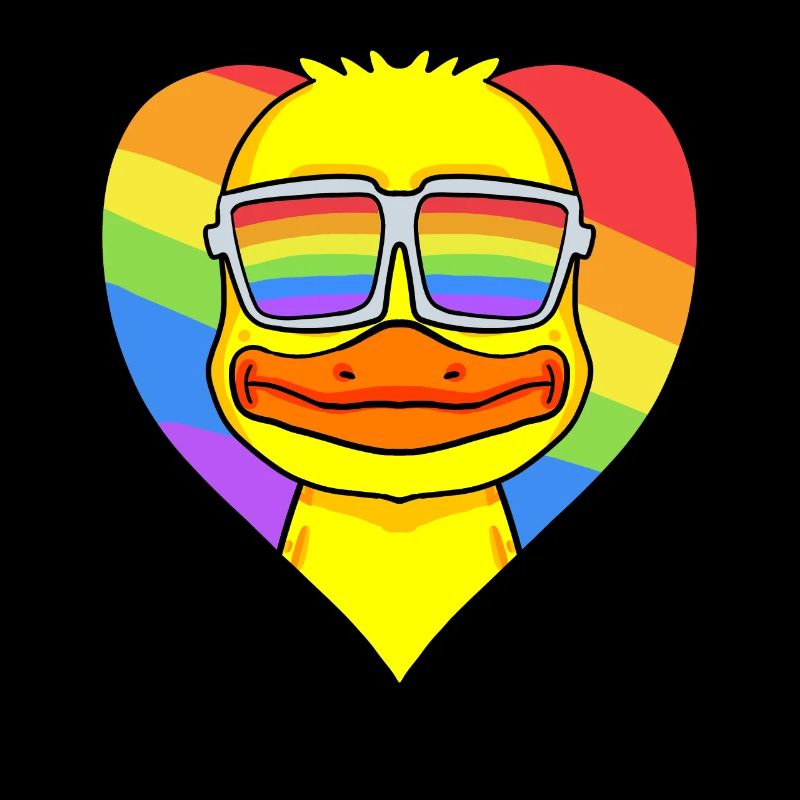 LGBT Heart with Duck Rainbow