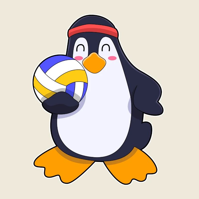 Pingouin au volley-ball