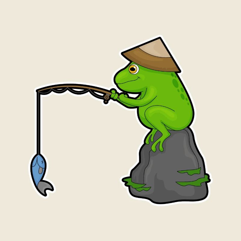 Pêche au poisson pêcheur grenouille