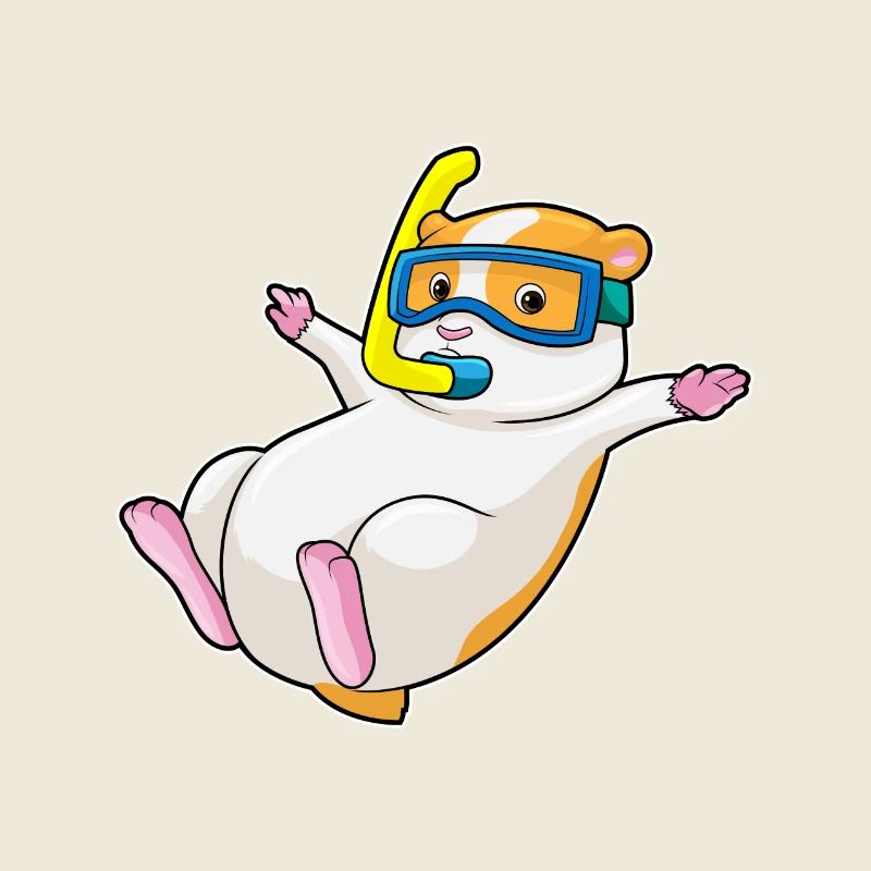 Hamster en plongée en apnée