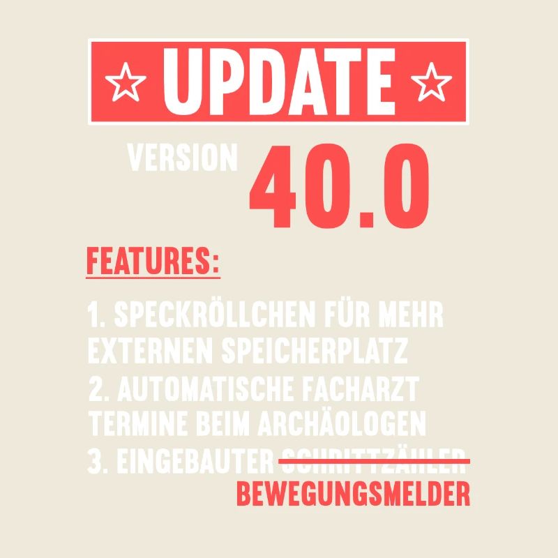40 Jahre alt 40 Jähriger Update Version 40.0 40.