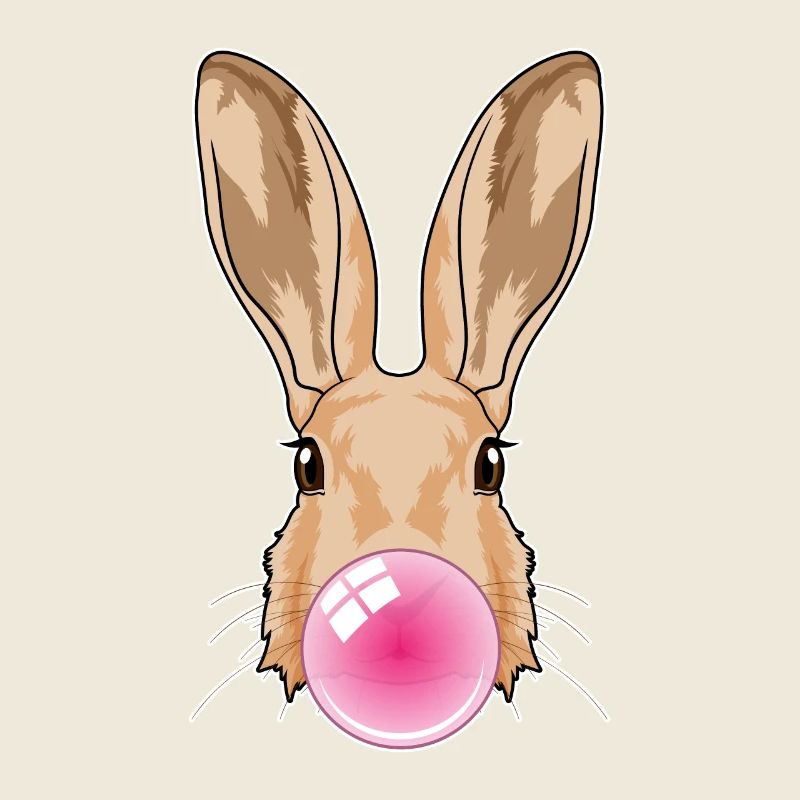 Lapin avec chewing-gum