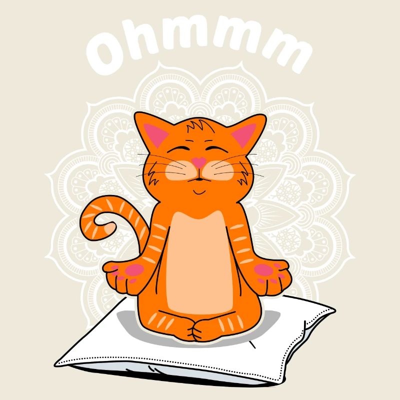 Yoga Chat Méditation Rouge Chat Gueule de Bois Cadeau