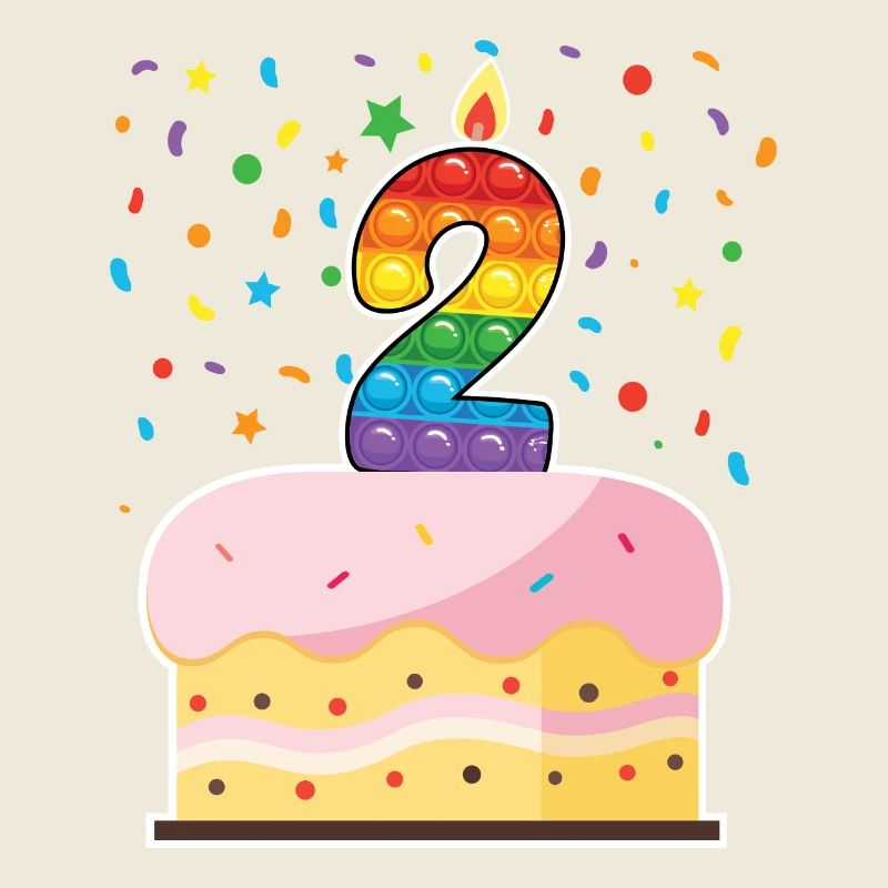 Pop It 2. Geburtstag Kuchen Mädchen Jungen Fidget