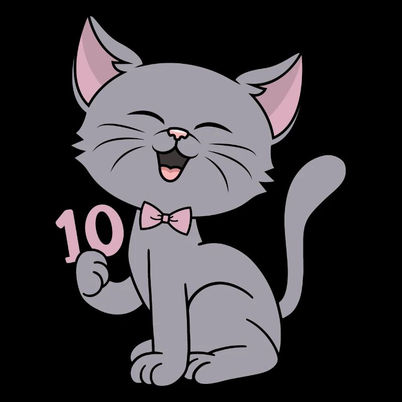 Fille de 10 ans drôle de chat 10ème anniversaire