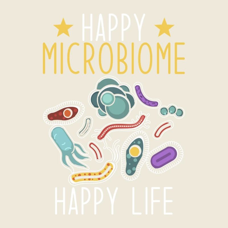 Microbiome disant Microbiome heureux Vie heureuse