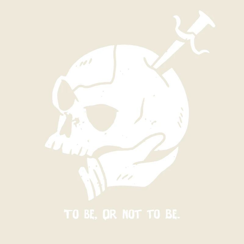 Skull with Dagger and Hamlet Quote