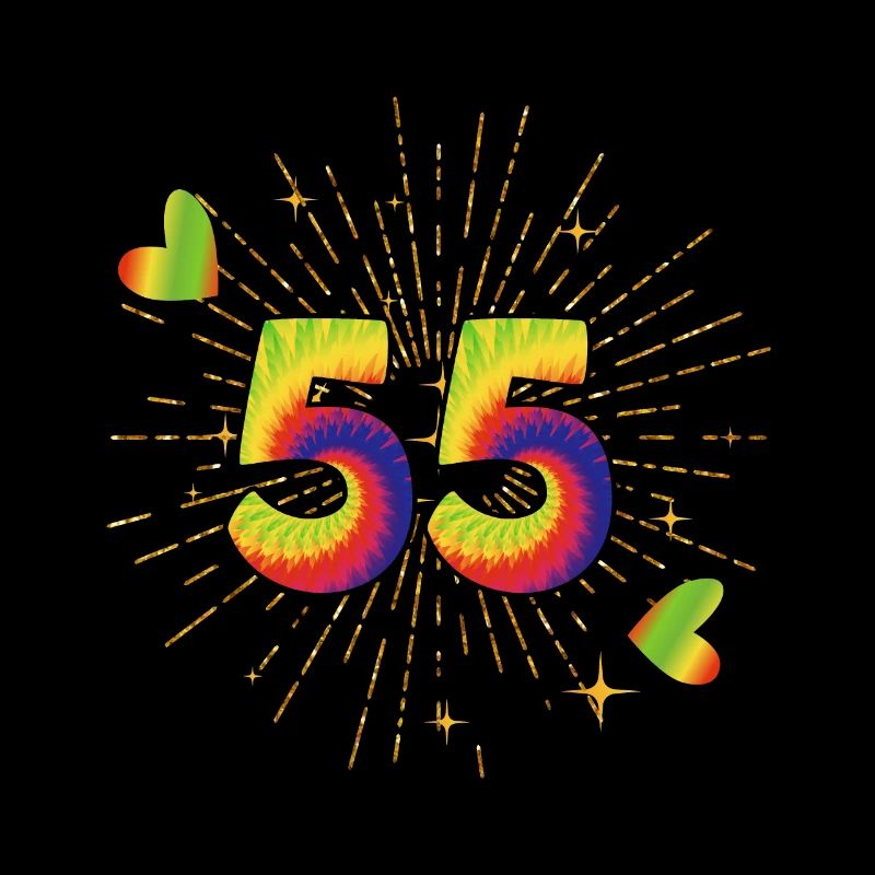 Tie-dye 55. Geburtstagsfeier 55 Jahre Alter