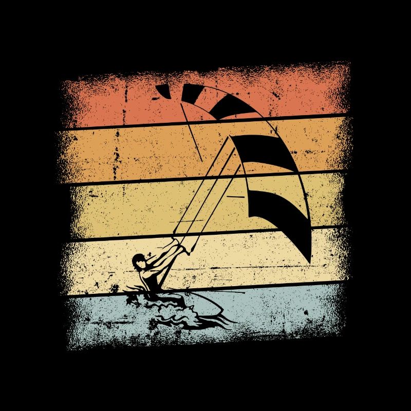Kiteboarding Sunset Retro Design