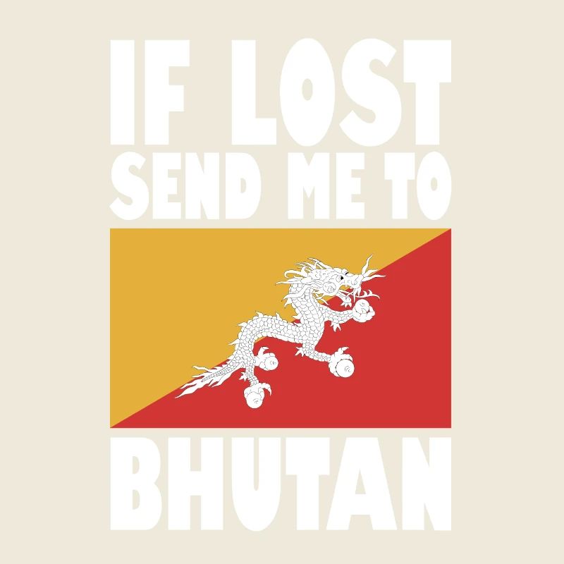 Bhutan Flagge Spruch