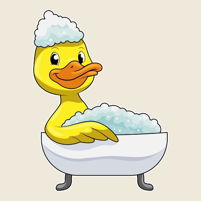Duck Bathing Bathtub