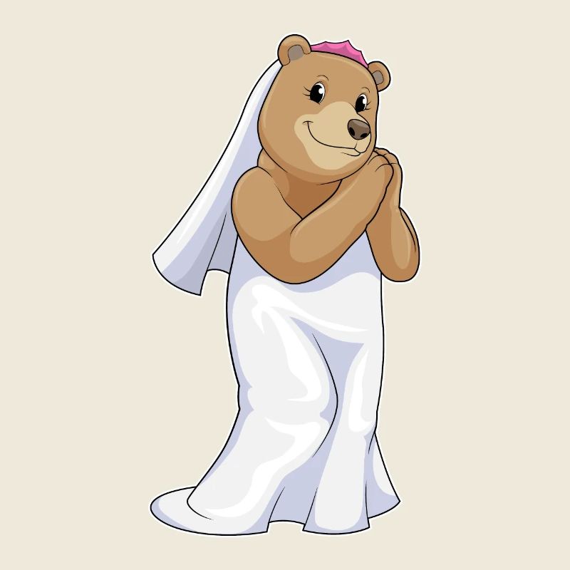 Mariage au voile de mariée Bear