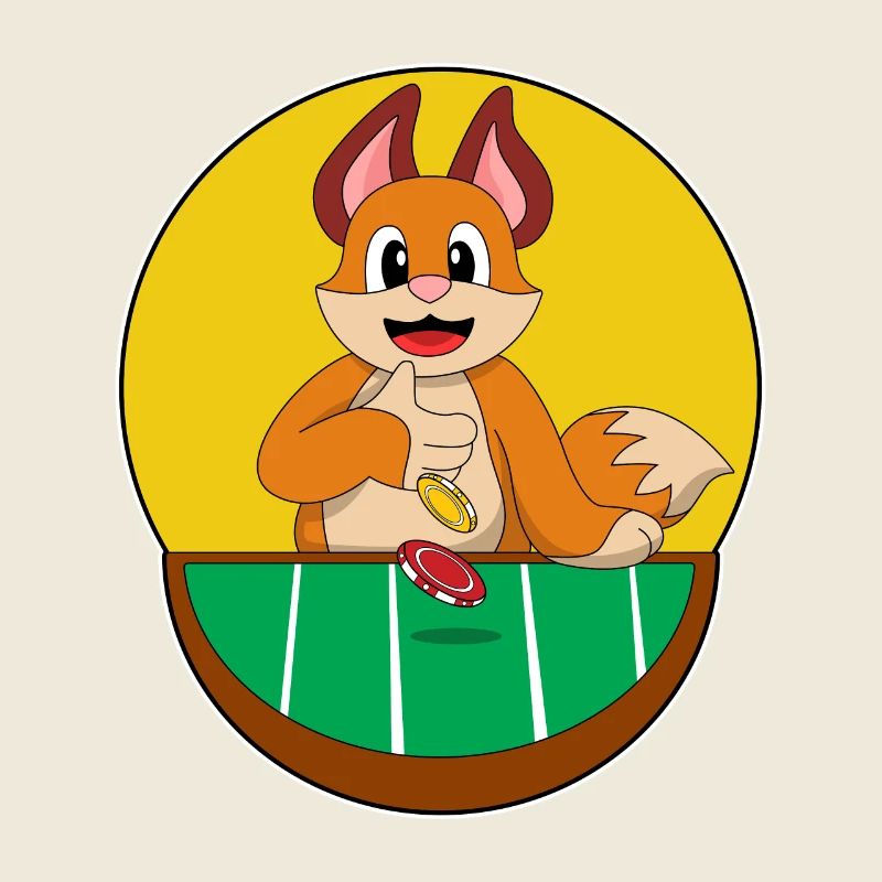 Fuchs bei Poker mit Pokerchips