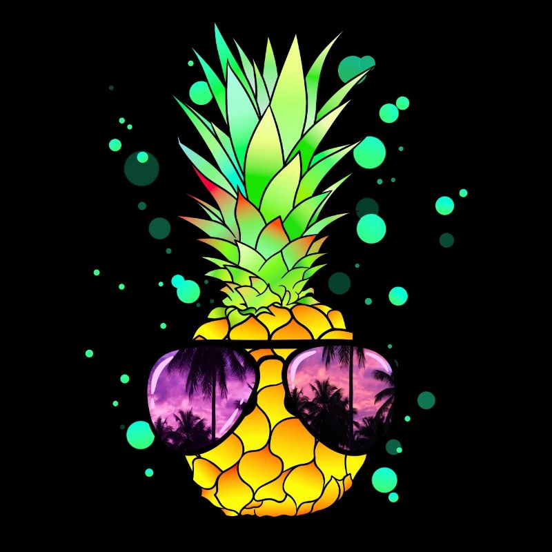 Ananas avec lunettes de soleil tropical cool