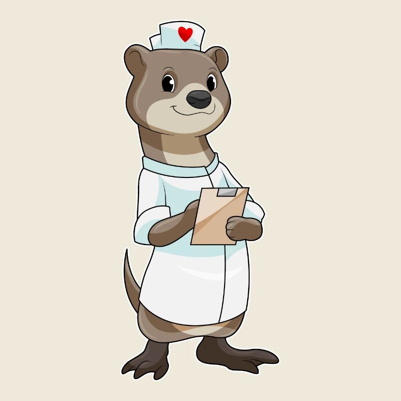 Otter als Krankenschwester mit Herz