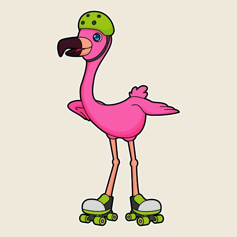 Flamingo roller skating roller skates