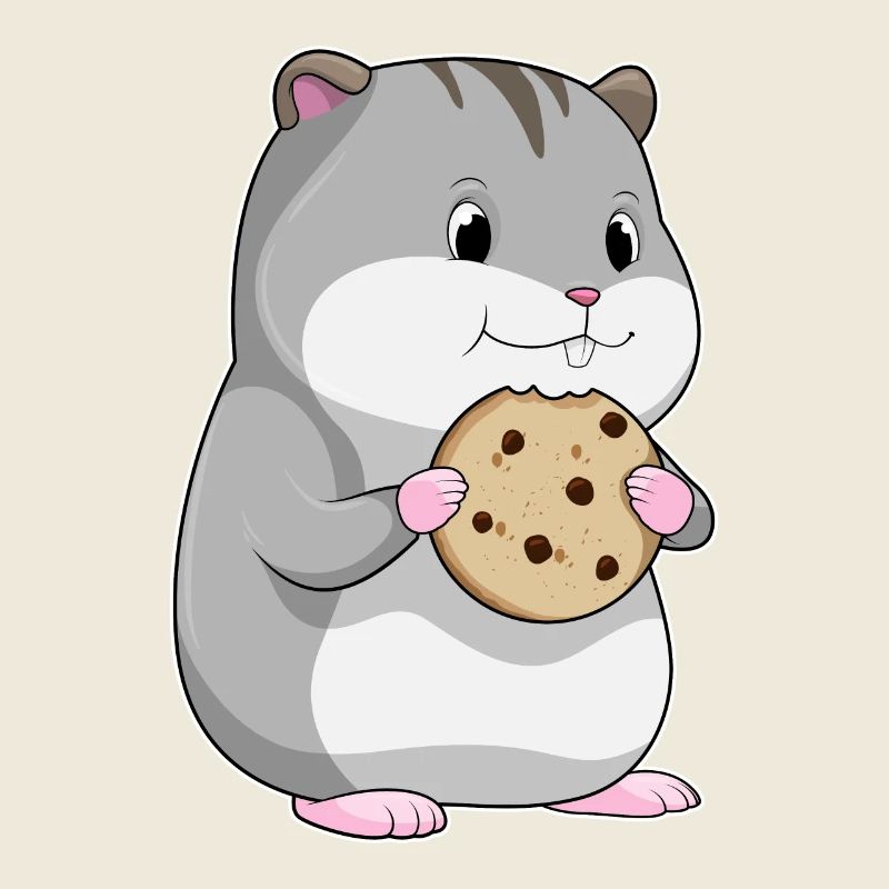 Hamster with biscuit