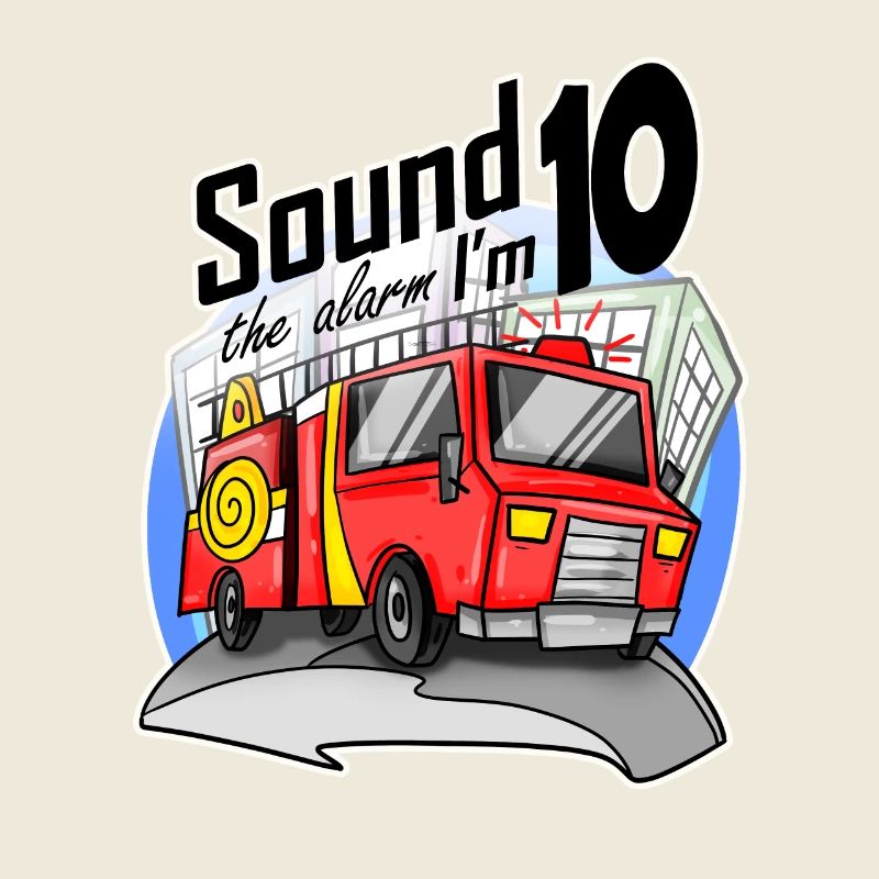 10 years old Young fire brigade fire truck car