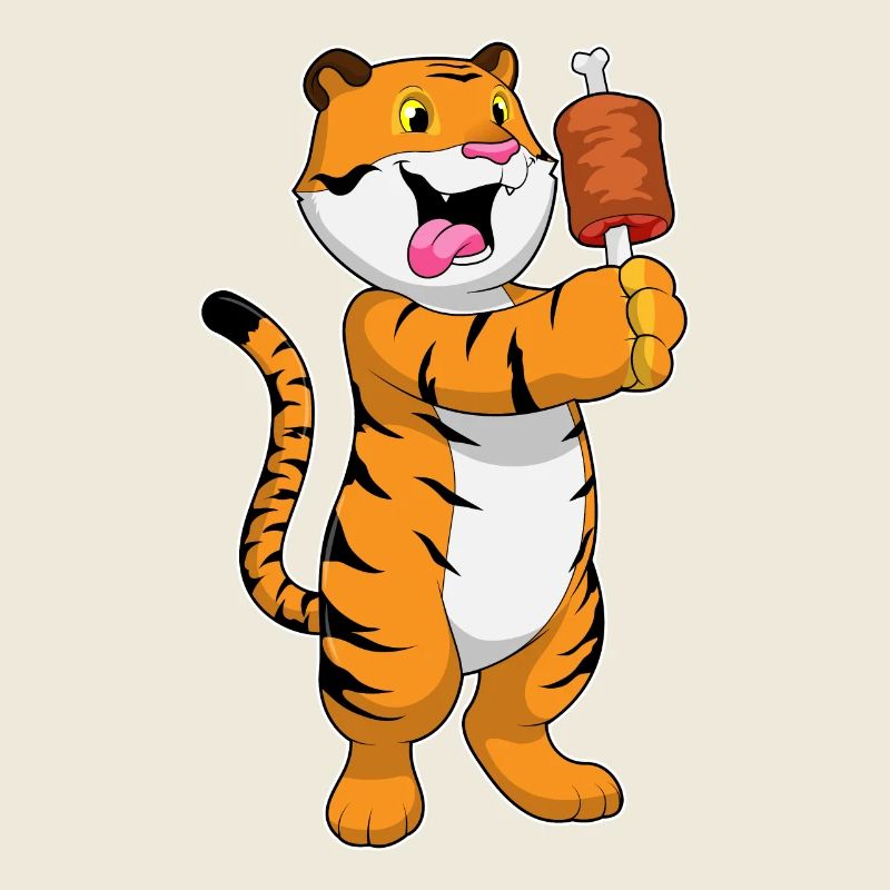 Tiger mit Fleisch