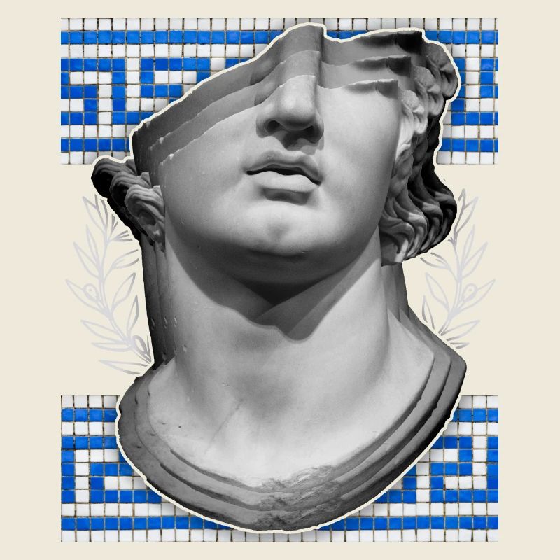 Greece, ancient sculpture, meandering pattern