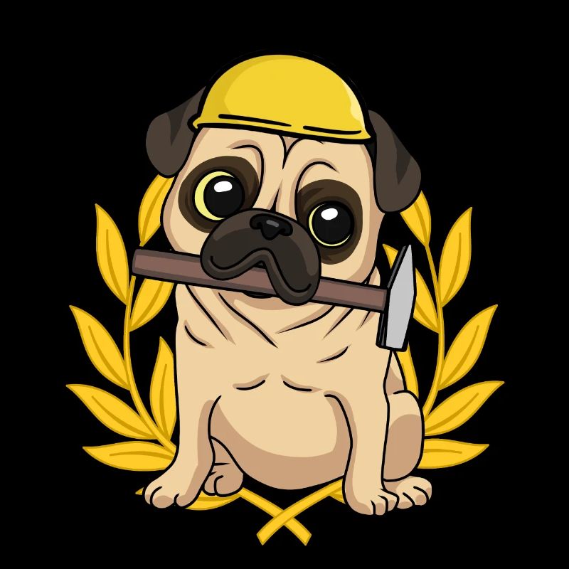 Construction site master crafts trade professions job dog