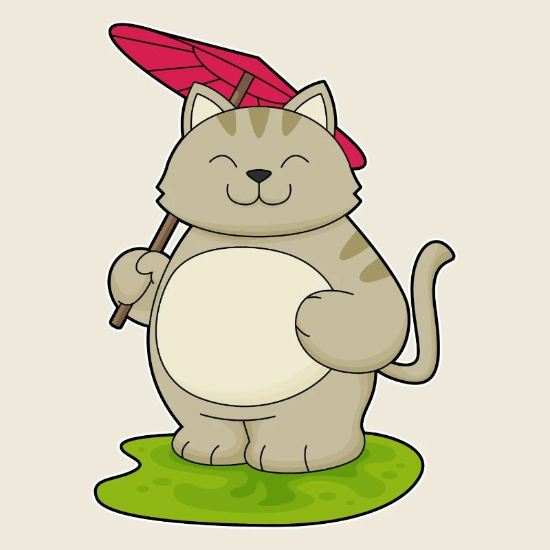 Cat with umbrella