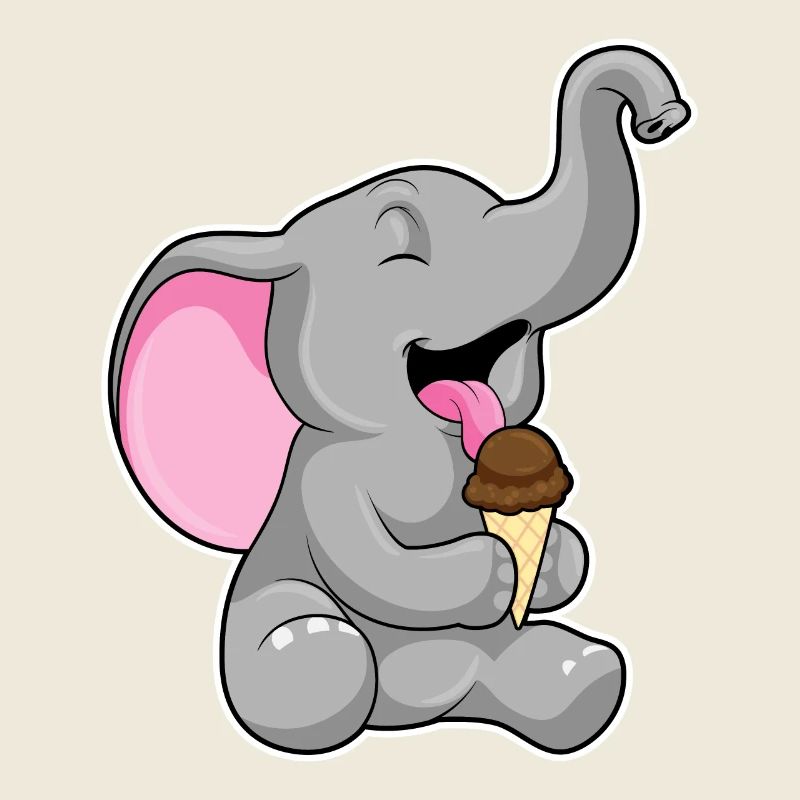 Elefant mit Schoko Waffeleis