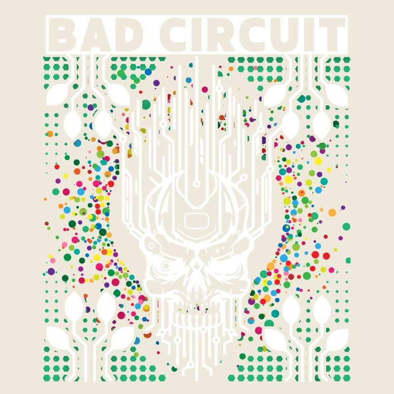 Computer board, circuit, skull saying