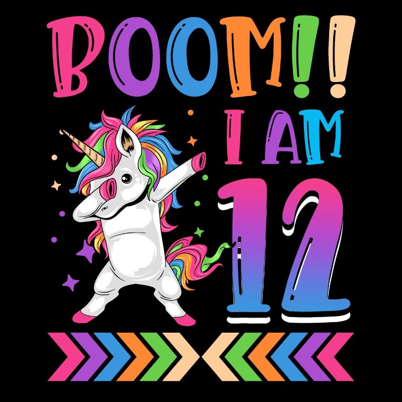 Boom!! Ich Bin 12, Buntes Lustiges Einhorn 12.