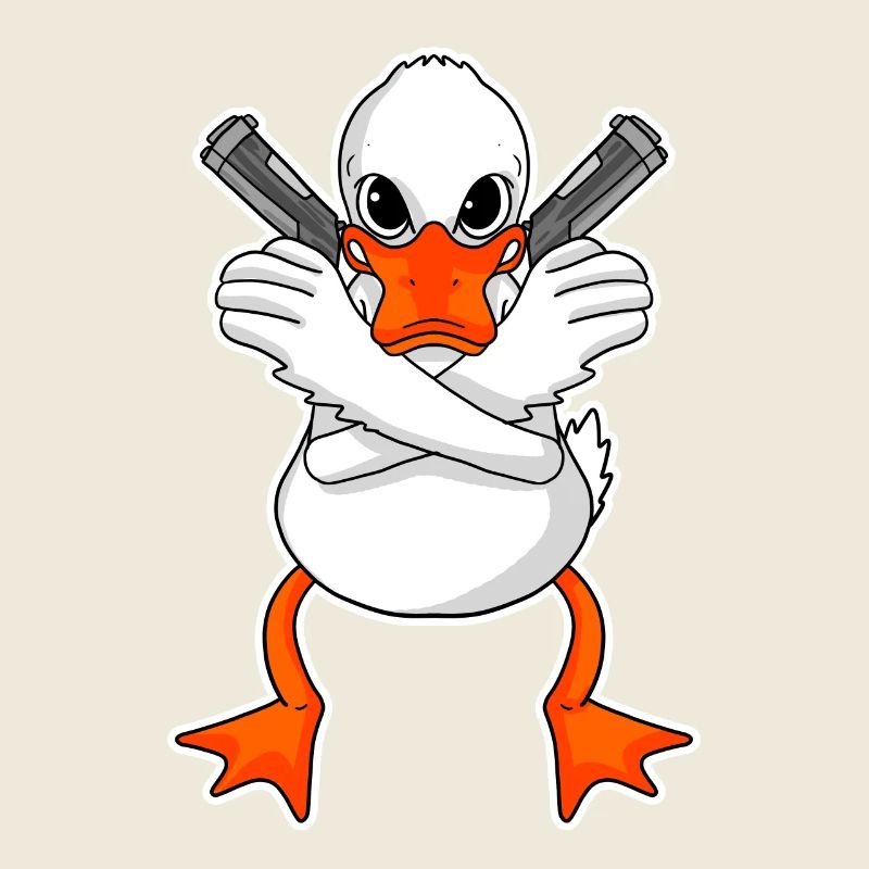 Canard avec pistolet