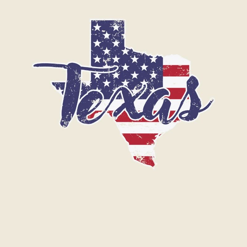 Texas in America Flag Outline Map State