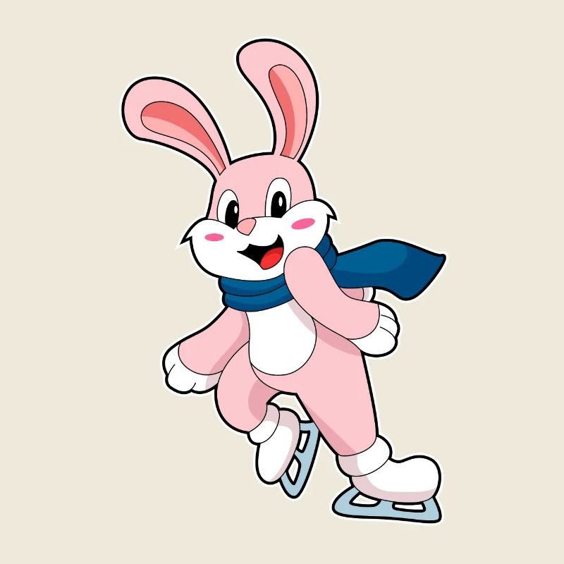 Lapin patins à glace
