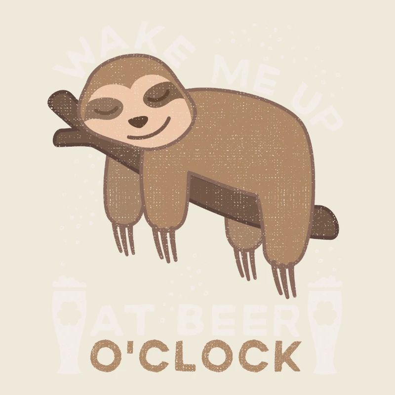 Faultier, lustiger Bier Spruch, Biertrinker Sloth