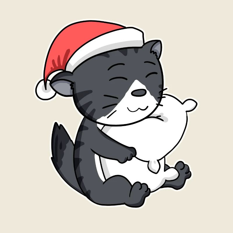 Chat de forêt norvégien Chat Noël endormi