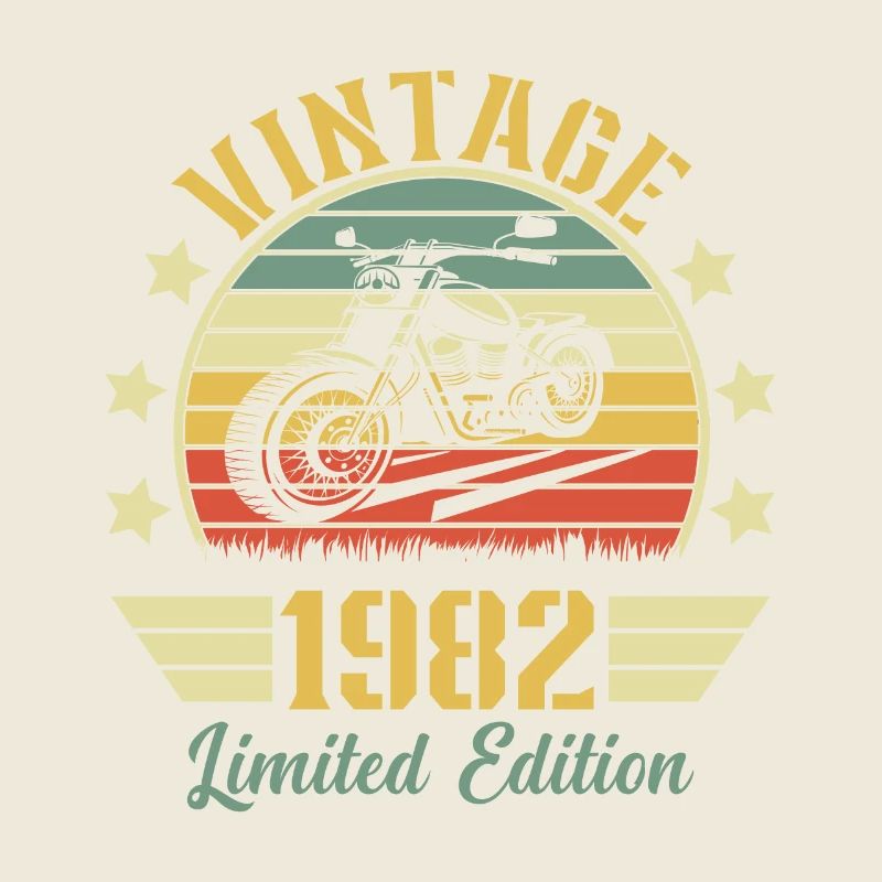 Vintage 1982 Jubiläum Biker Motorrad Geschenk