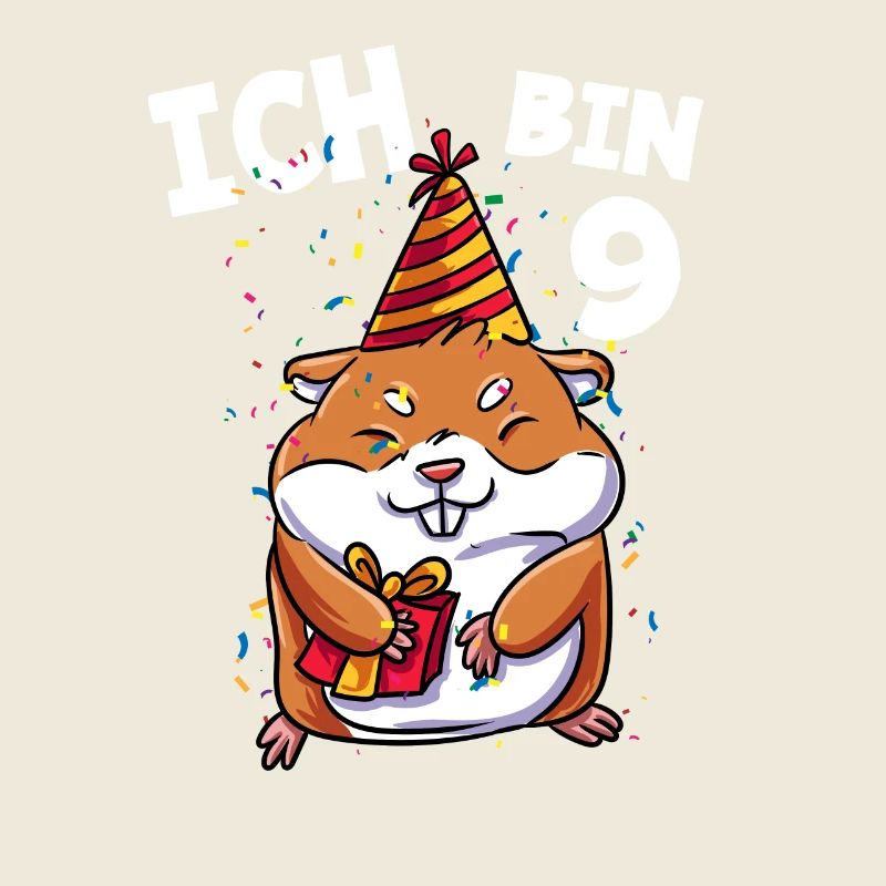 Ich bin 9 Jahre Hamster 9. Geburtstag