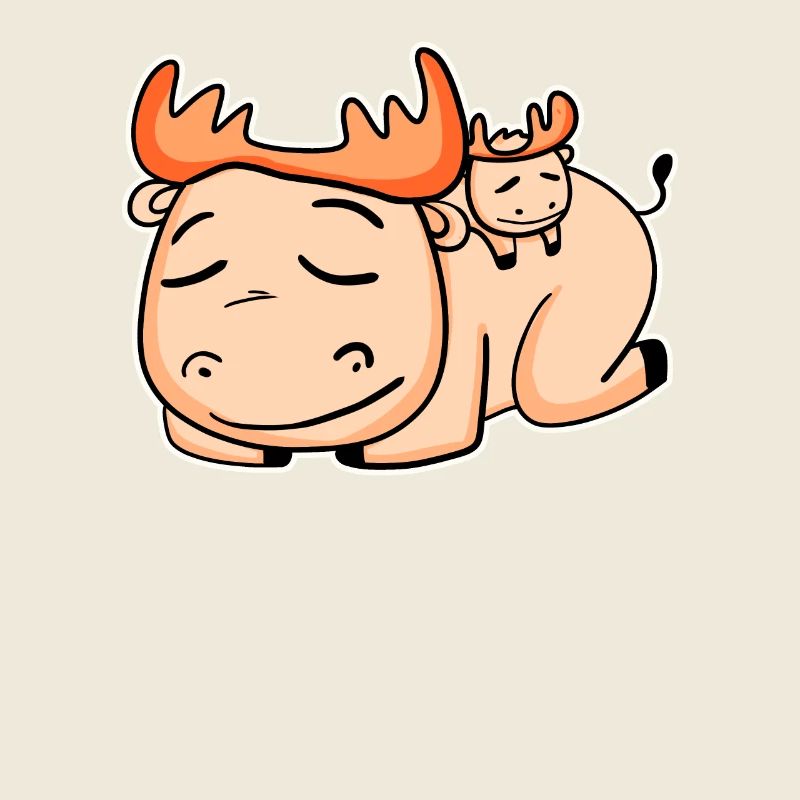 Élan avec bébé orignal - Famille