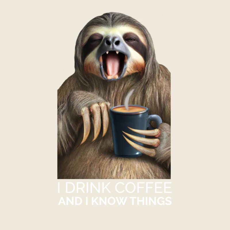 Faultier Kaffee Spruch