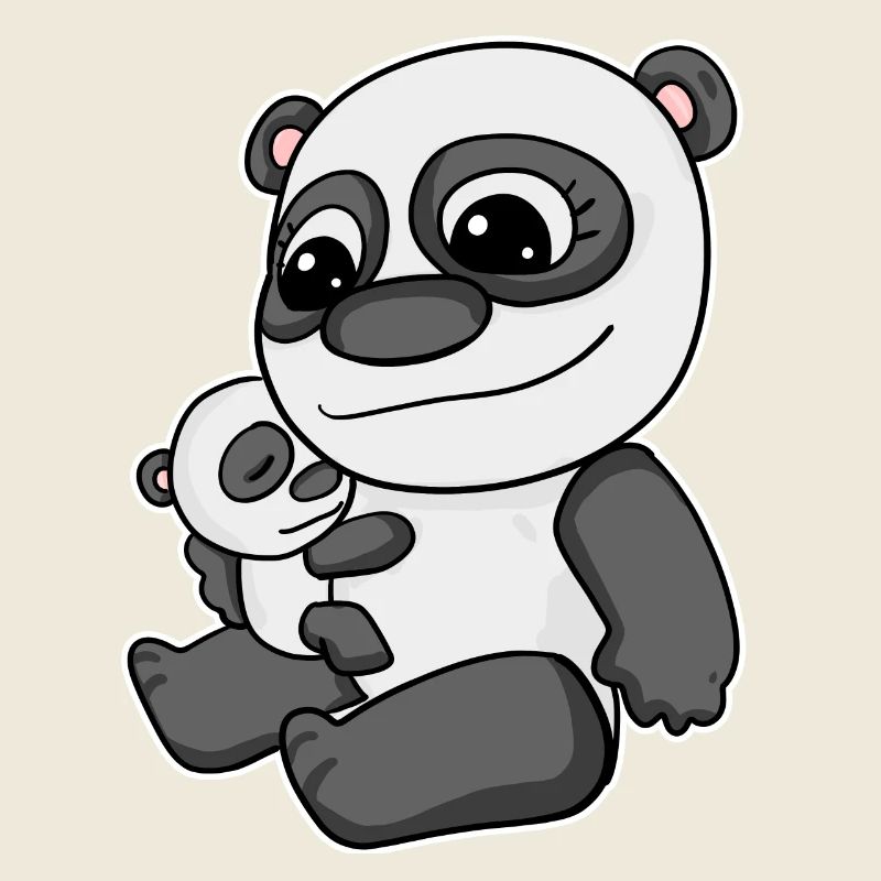 Famille - Panda avec bébé panda