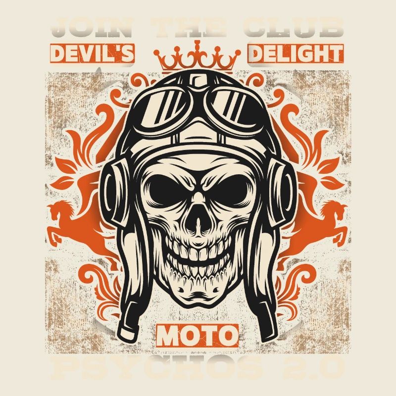 Lachender Totenkopf Motorrad-Biker lustiger Spruch