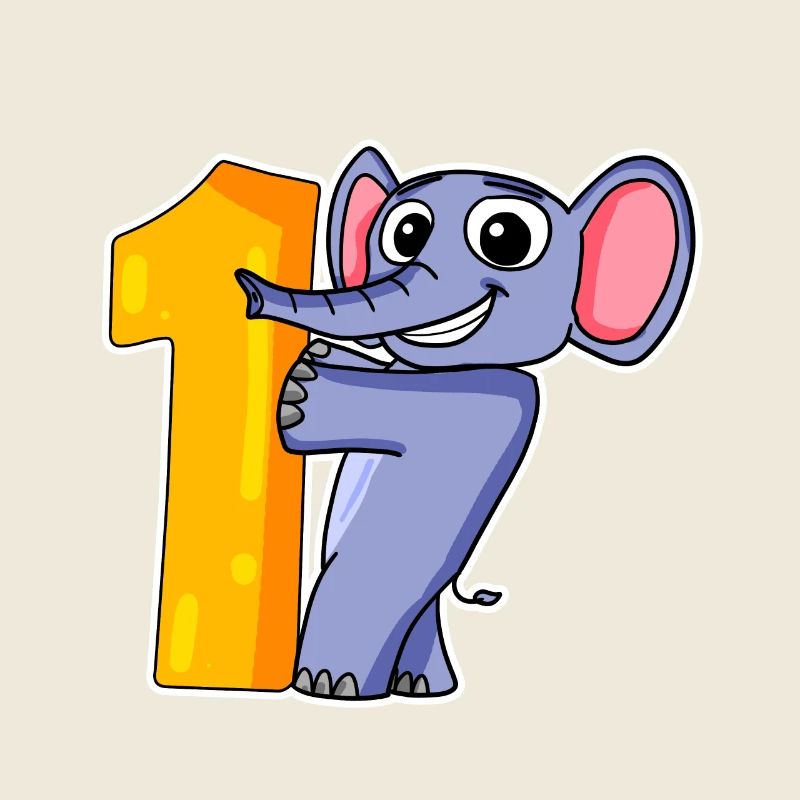 1 an - inscription à l’école - motif éléphant