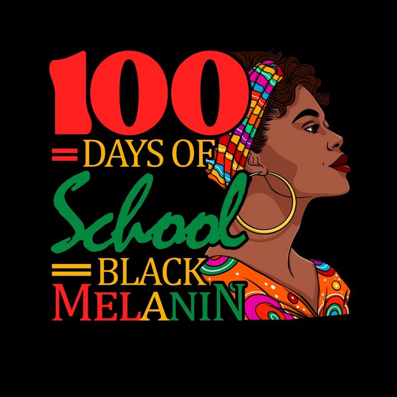 100 Tage Schule Schwarzes Melanin Kind