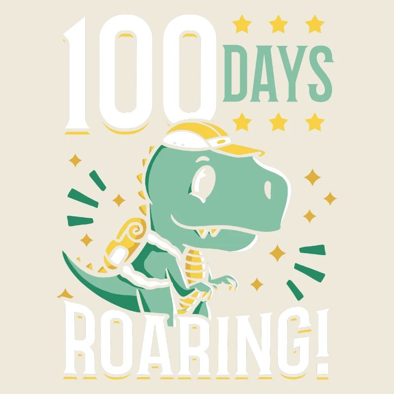 100 Tage Brüllender Dinosaurier Kid Schooler