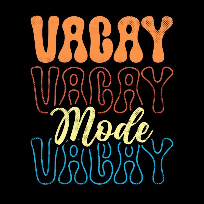 Vacay Mode Cat With Glasses Palms Retro Beach Gift