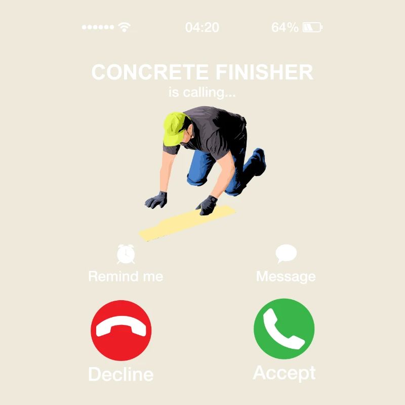 Concrete Finisher Is Calling Construction Worker