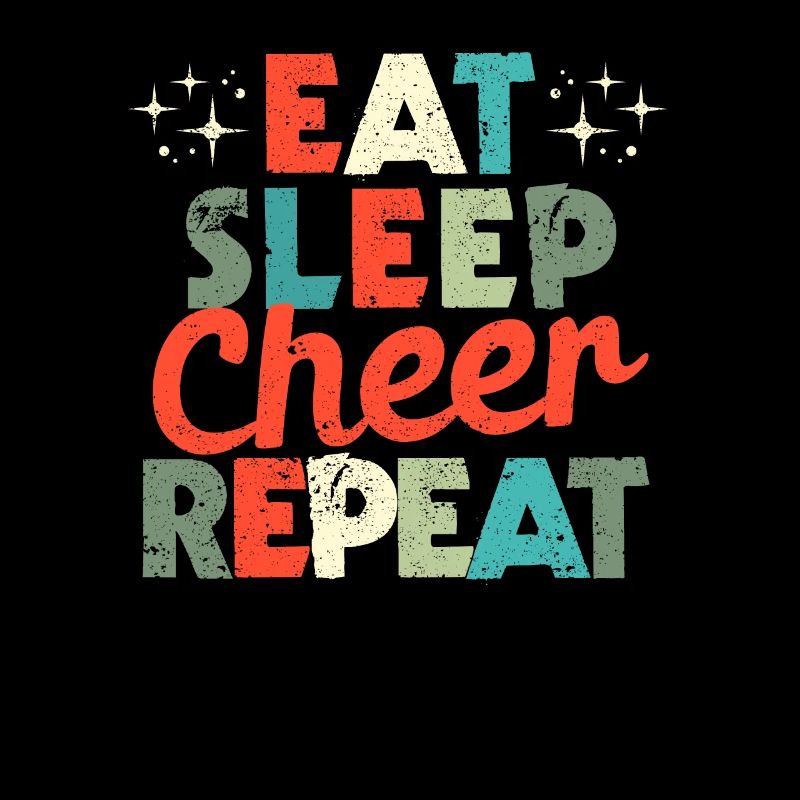 Eat Sleep Cheer Repeat Cheerleader Funny