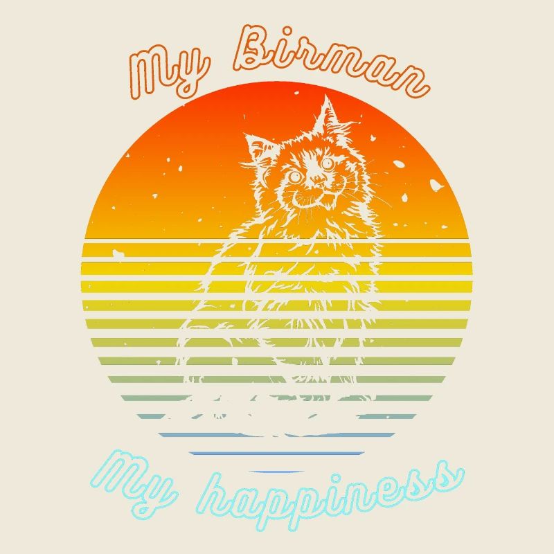 Retro-Logo mit einer "burmesischen" Katze