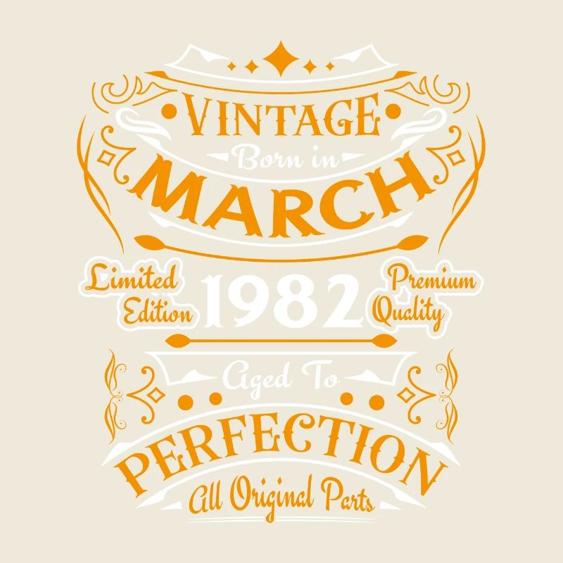 Vintage born in March 1982 birthday gift